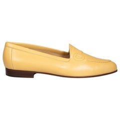 Gucci Beige Leather Horse-bit Embroidered Loafers Size IT 39.5