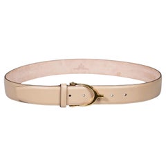 Gucci Beige Leather Hoursebit Belt