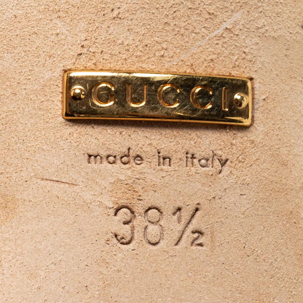 Gucci Beige Leather Kristen Pumps Size 38.5 In Good Condition In Dubai, Al Qouz 2