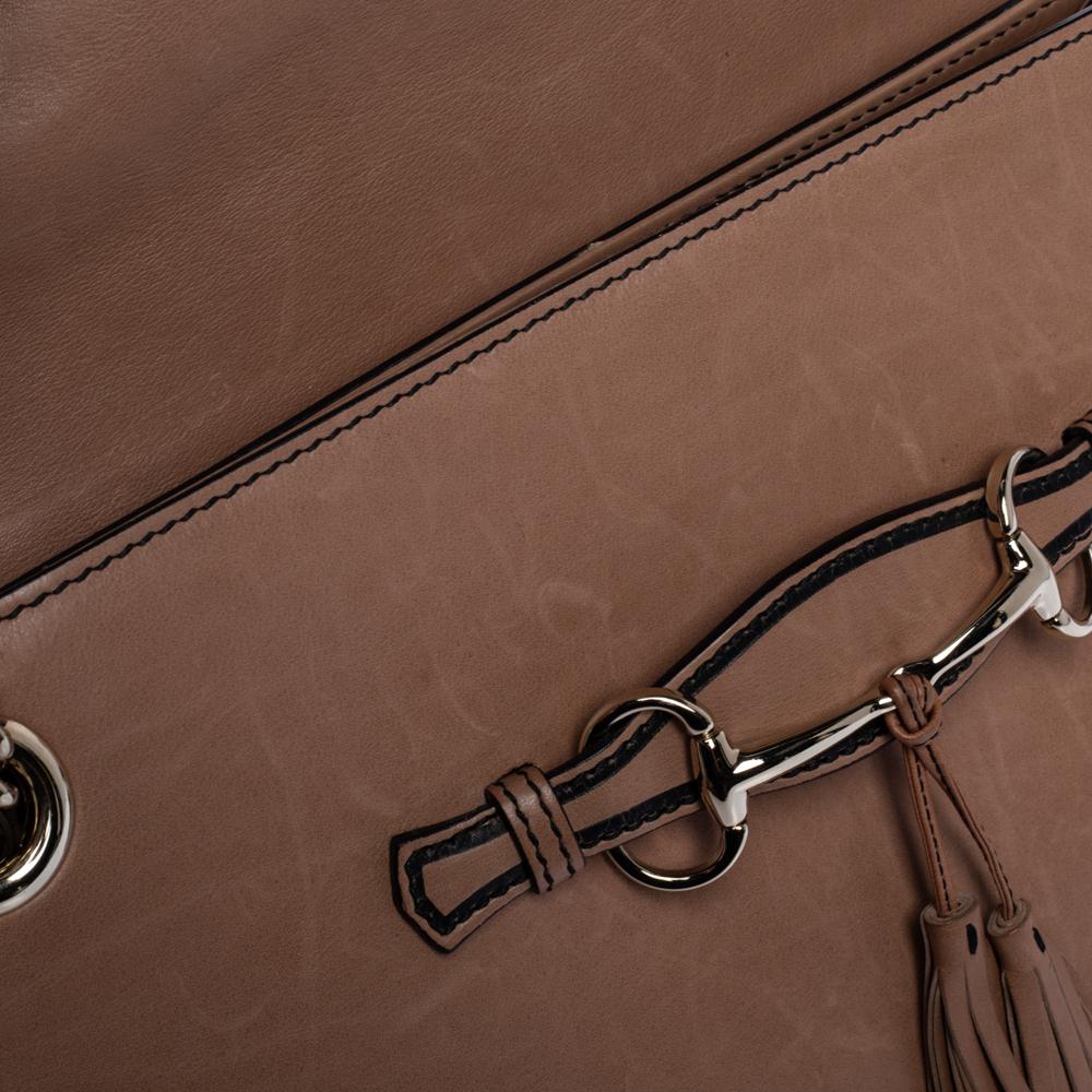 Gucci Beige Leather Large Emily Chain Shoulder Bag 9