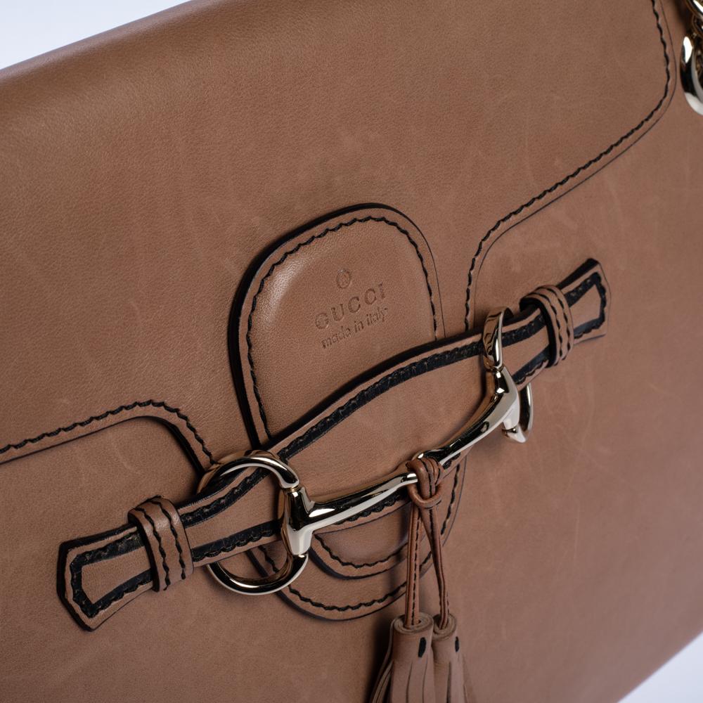 Gucci Beige Leather Large Emily Chain Shoulder Bag 10