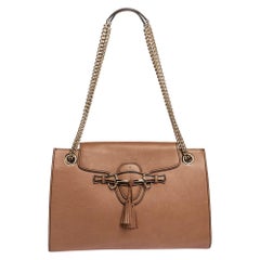 Gucci Beige Leather Large Emily Chain Shoulder Bag