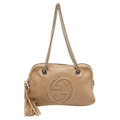 Gucci Beige Leather Large Soho Chain Shoulder Bag