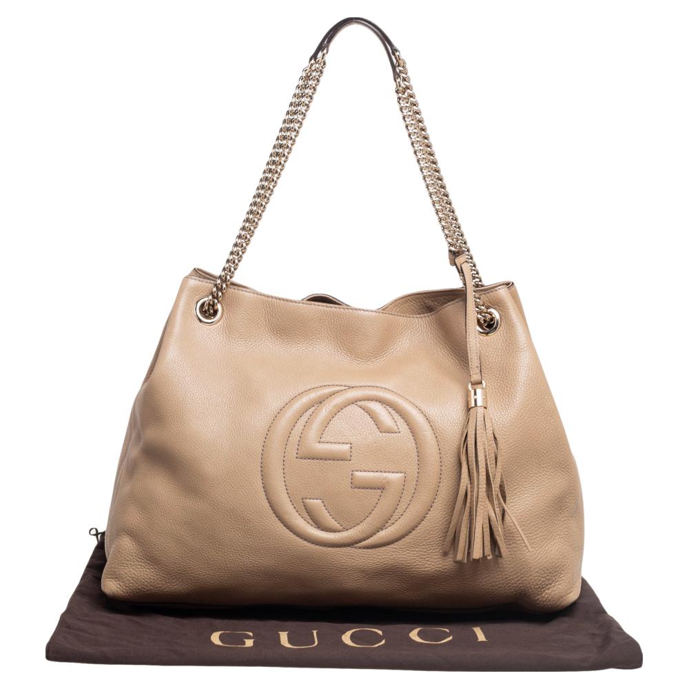 Gucci Beige Leather Large Soho Tote 6