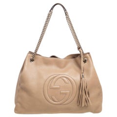 Gucci Beige Leather Large Soho Tote