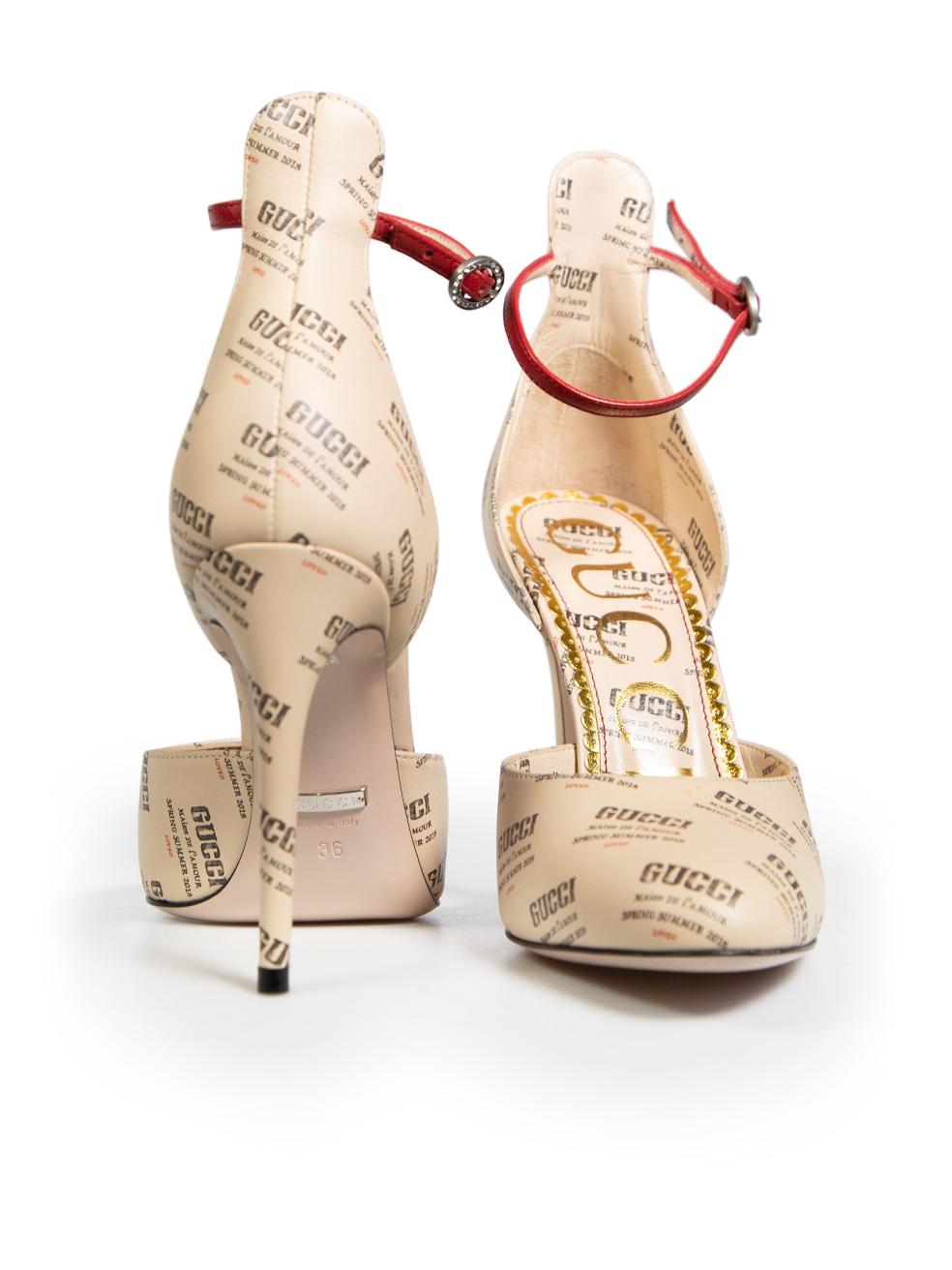 Beige Gucci talons d'orsay en cuir beige Malaga Kid Daisy Taille IT 36 en vente