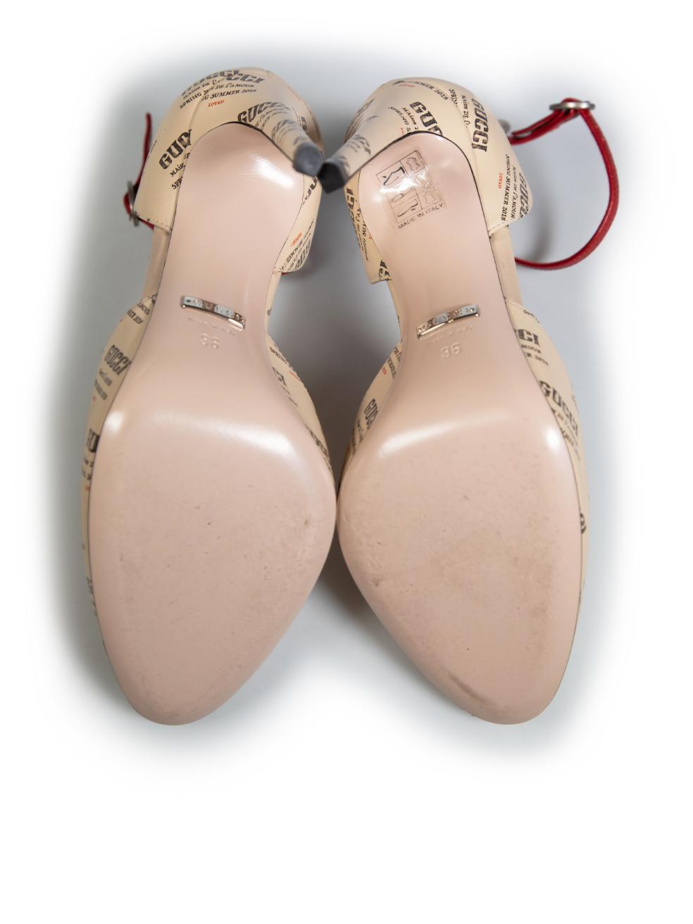 Gucci talons d'orsay en cuir beige Malaga Kid Daisy Taille IT 36 Bon état - En vente à London, GB