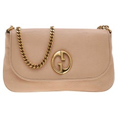 Gucci Beige Leather Medium 1973 Bucharest Chain Shoulder Bag