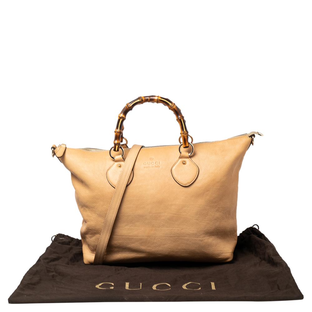 Gucci Beige Leather Medium Bamboo Shopper Tote 9