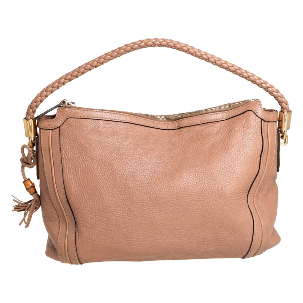 Gucci Beige Leather Medium Bella Hobo