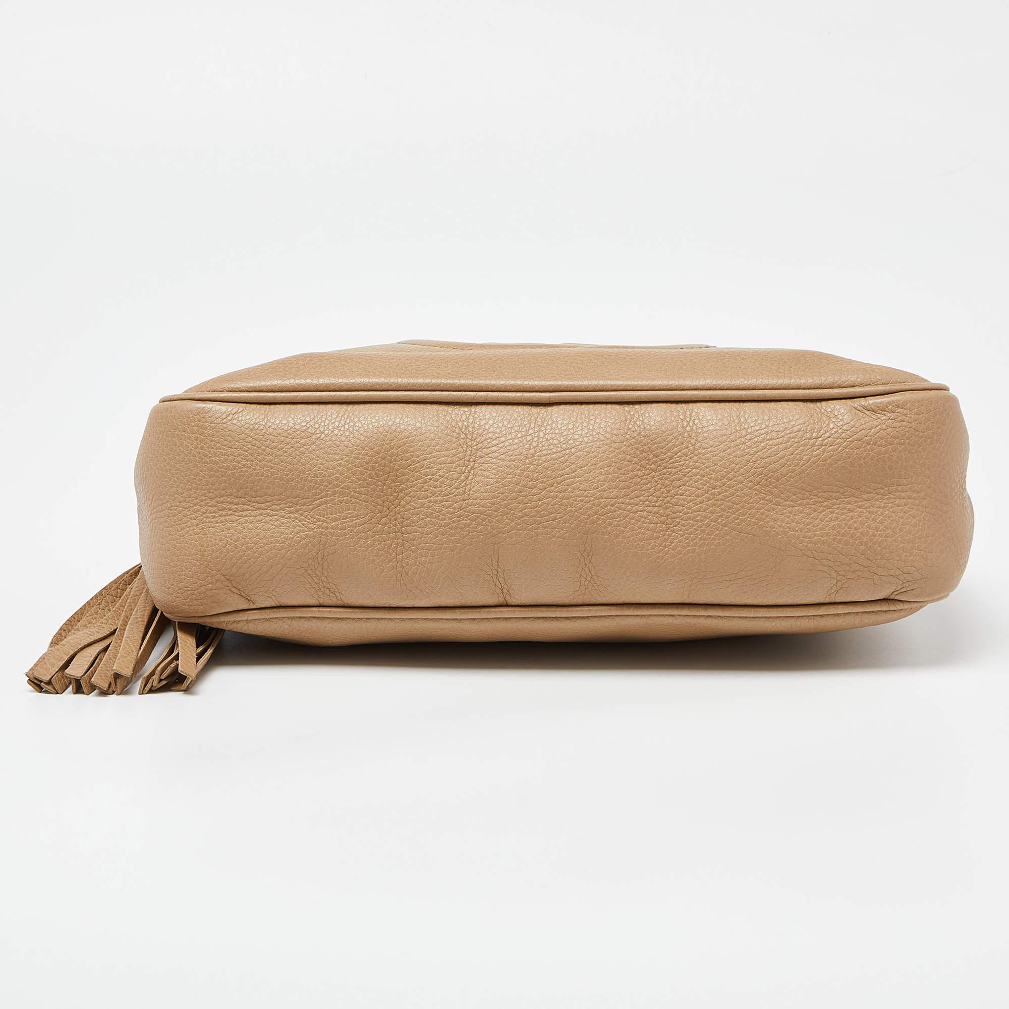 Gucci Beige Leather Medium Soho Chain Shoulder Bag For Sale 1