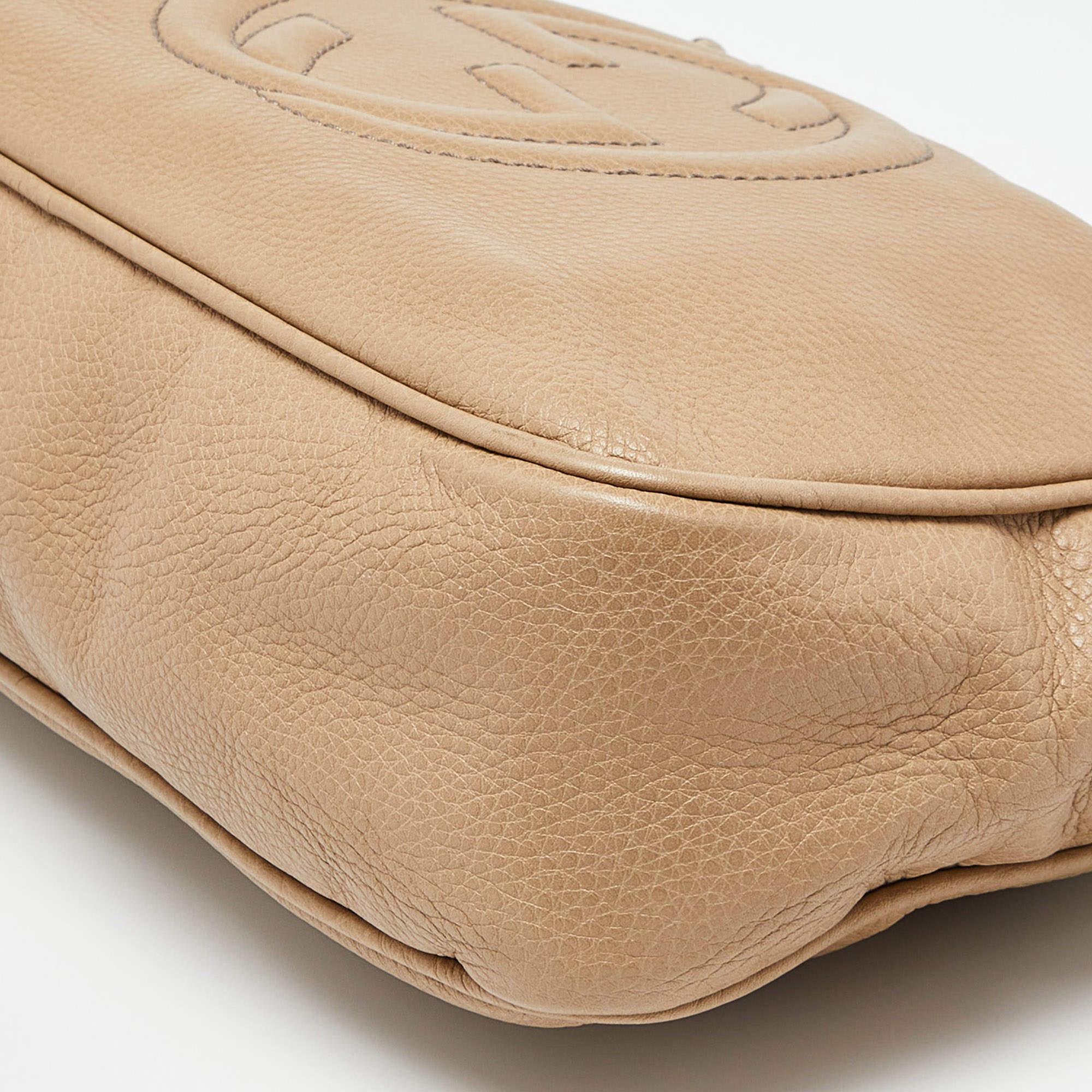 Gucci Beige Leather Medium Soho Chain Shoulder Bag For Sale 5