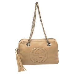 Gucci Beige Leather Medium Soho Chain Shoulder Bag