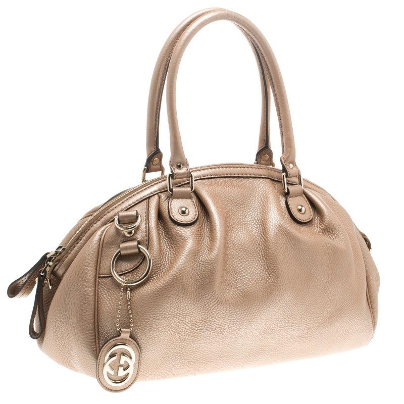 Women's Gucci Beige Leather Medium Sukey Boston Bag