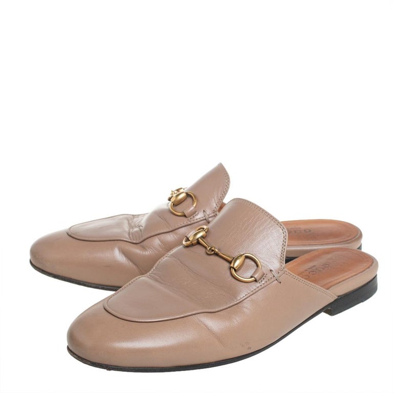 Gucci Beige Leather Princetown Mules Size 35 at 1stDibs | beige gucci mules,  gucci mules beige, gucci mules sale