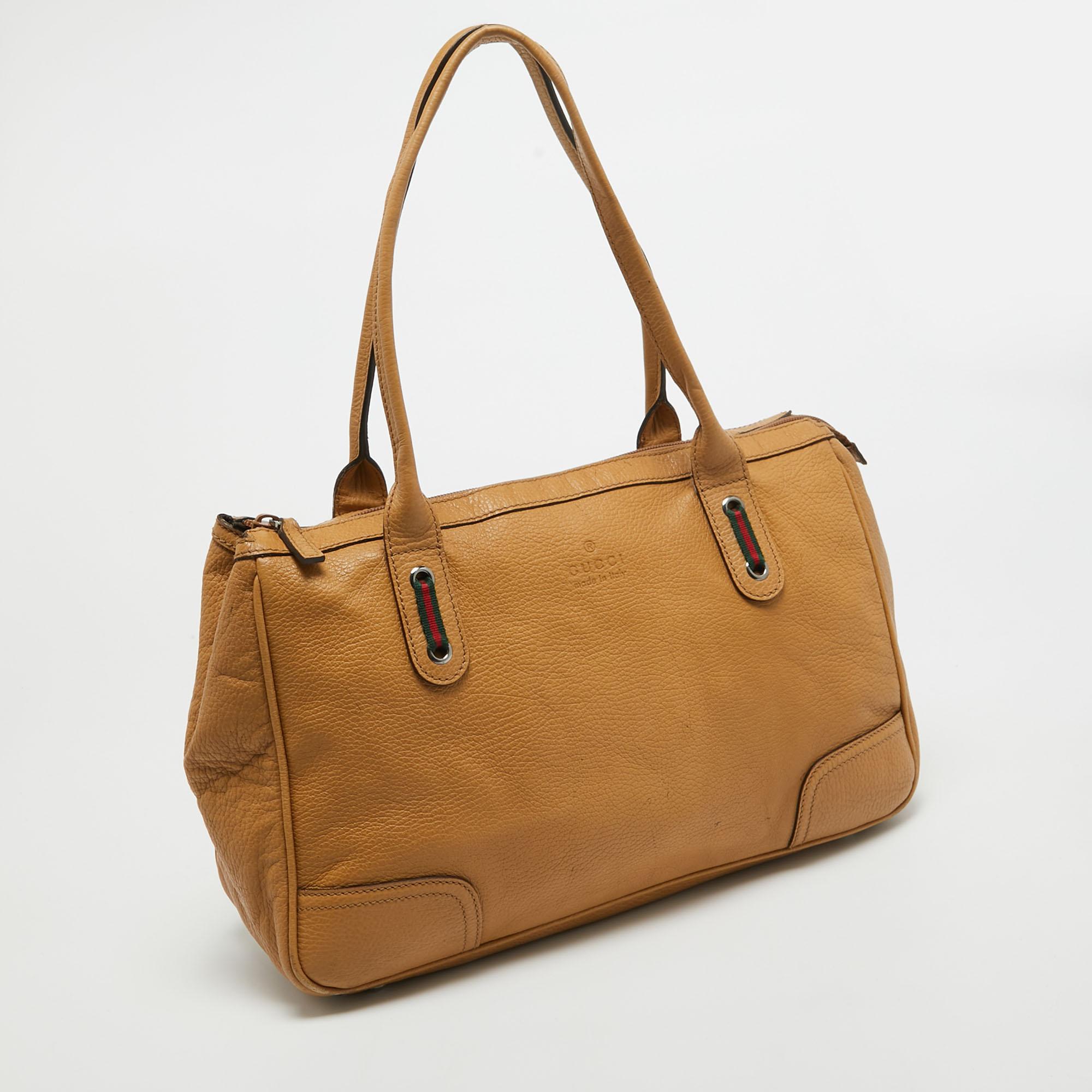 Gucci Beige Leather Princy Shopper Tote In Fair Condition In Dubai, Al Qouz 2