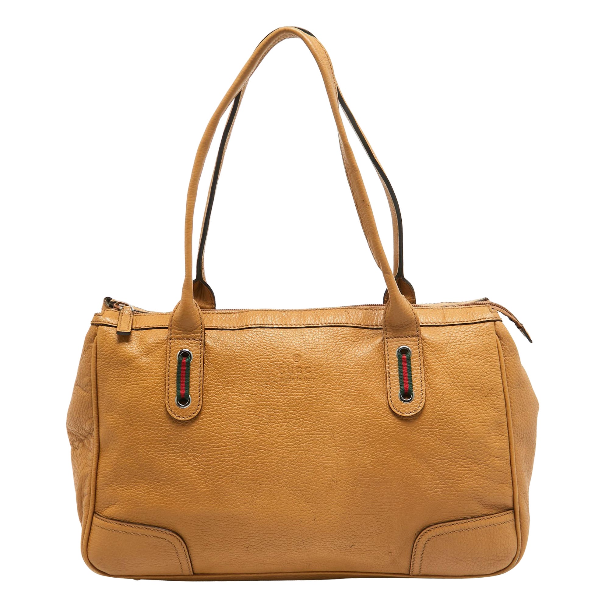 Gucci Beige Leather Princy Shopper Tote