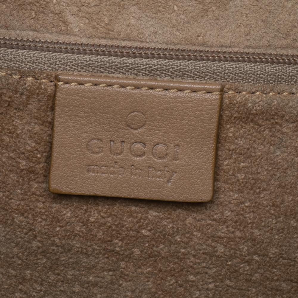 Gucci Beige Leather Ring Top Handle Bag 4