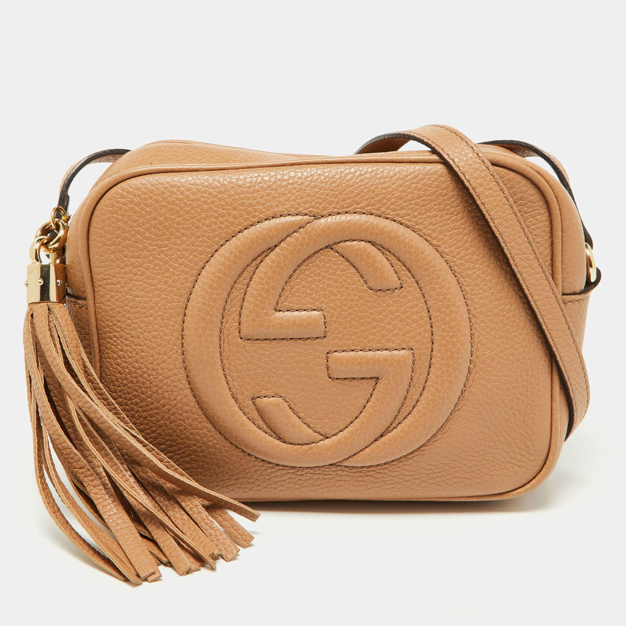 Gucci Beige Leather Small Soho Disco Shoulder Bag 3