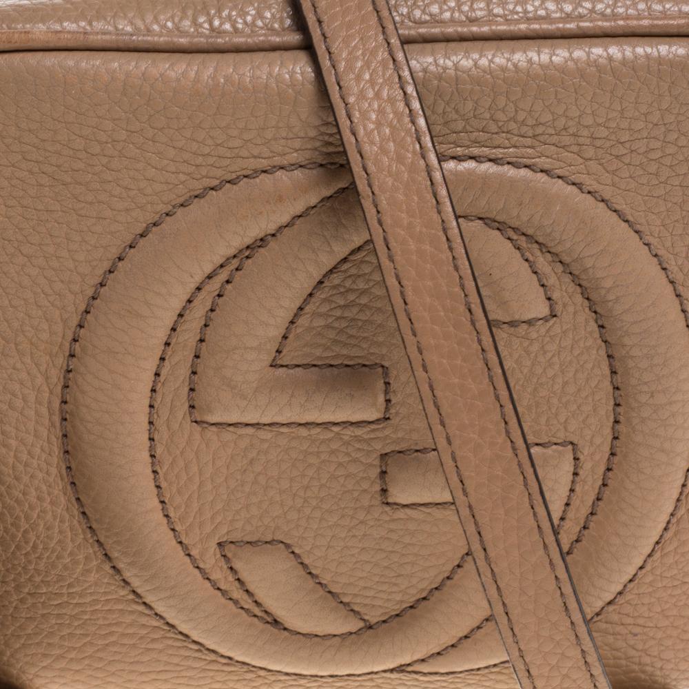 Gucci Beige Leather Soho Disco Crossbody Bag 4