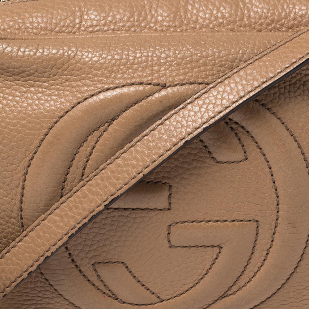 Gucci Beige Leather Soho Disco Crossbody Bag 2