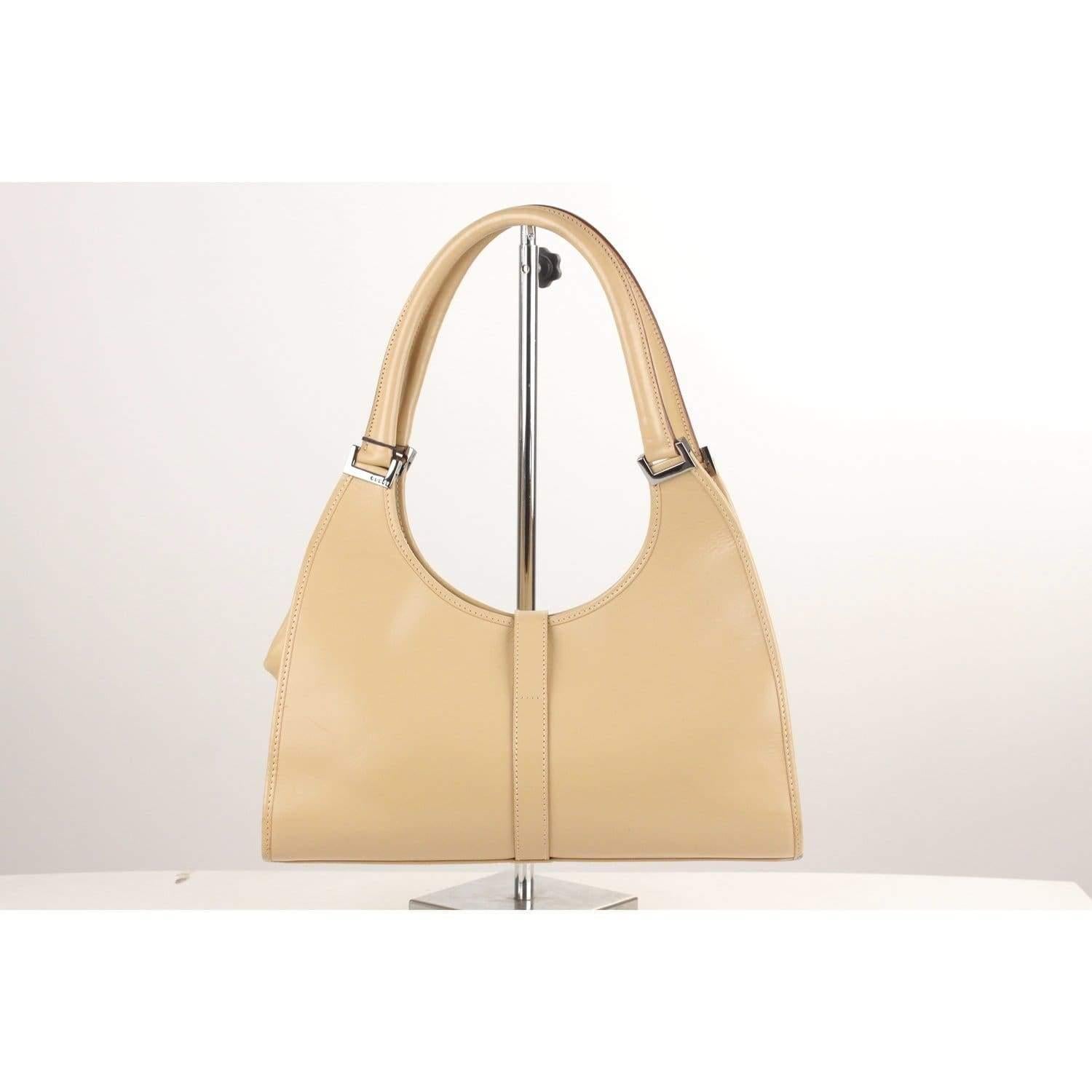 Gucci Beige Leather Stirrup Hobo Bag In Excellent Condition In Rome, Rome
