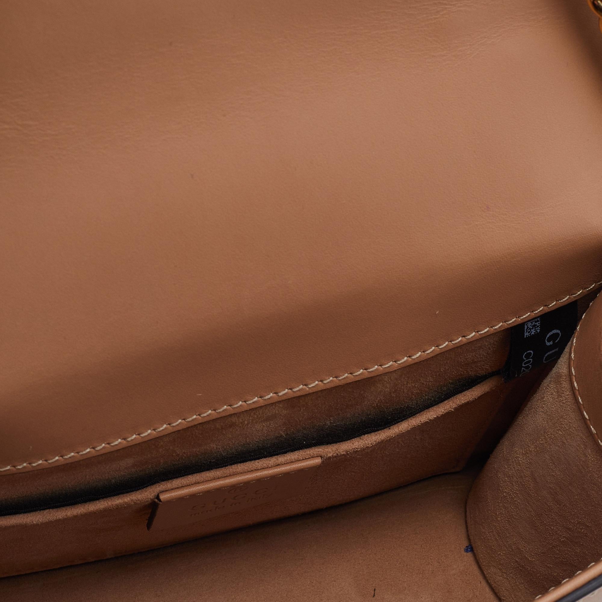 Gucci Beige Leather Sylvie Mini Web Chain Shoulder Bag 1