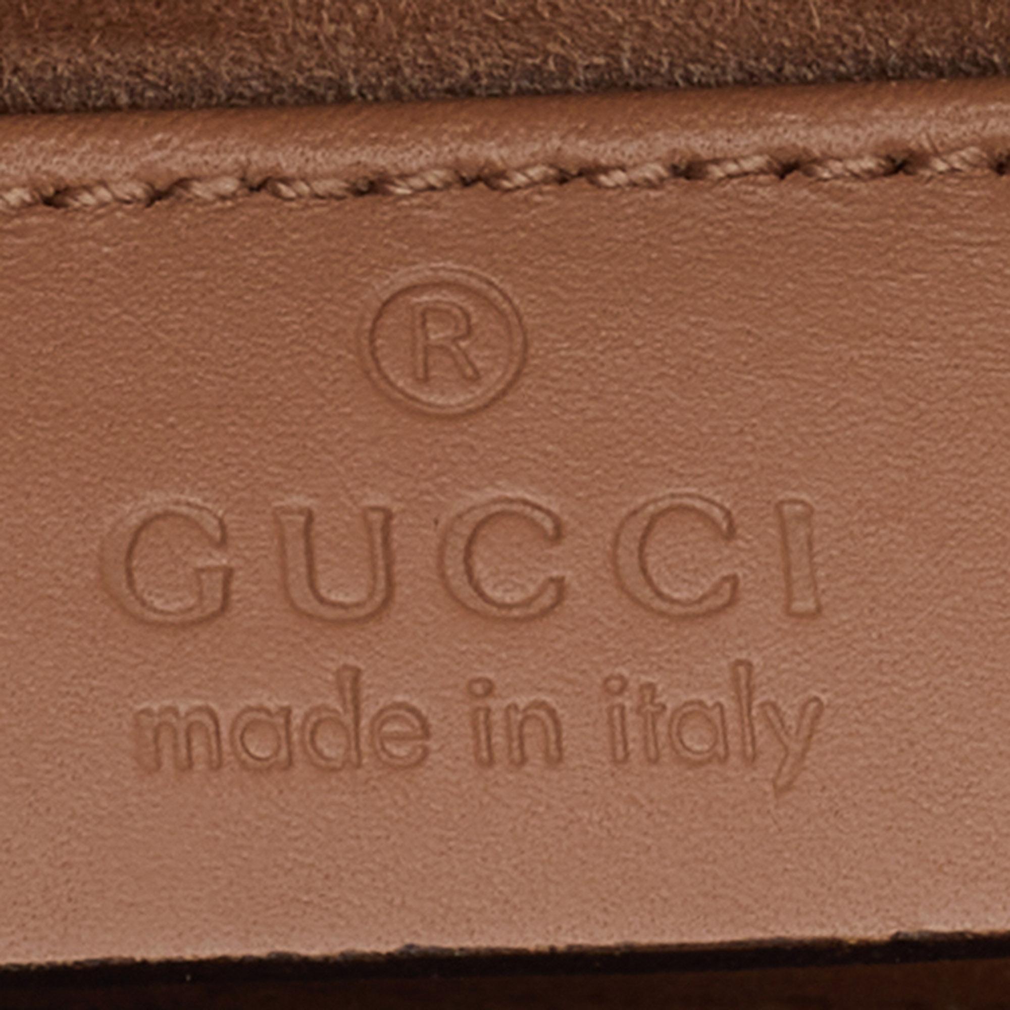 Gucci Beige Leather Sylvie Mini Web Chain Shoulder Bag 2