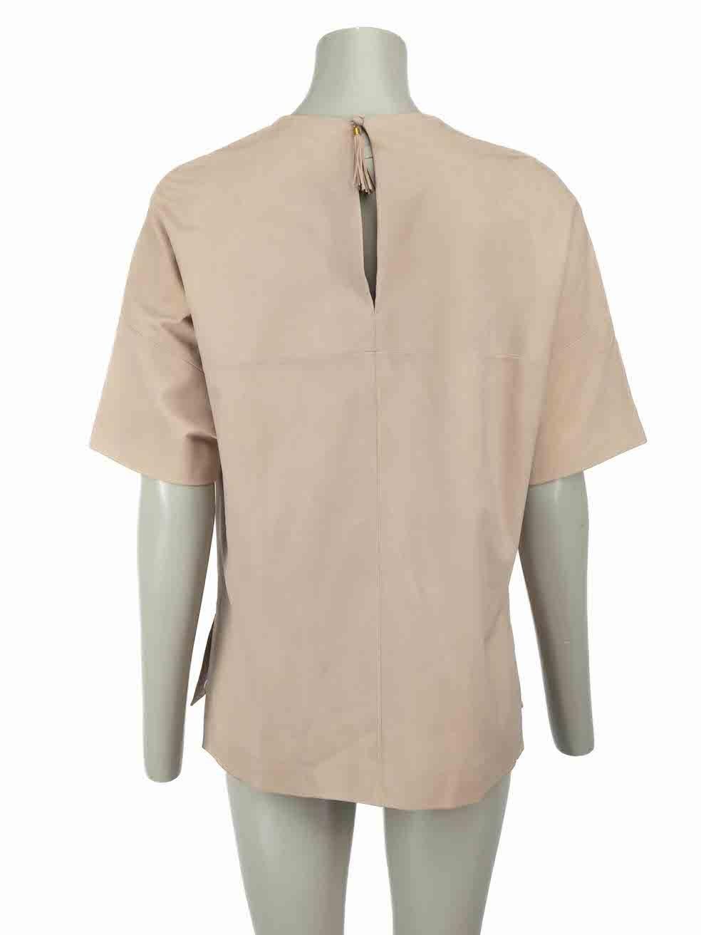 Gucci Beige Leather T-Shirt Size S In Excellent Condition For Sale In London, GB