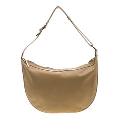 Gucci Beige Leather Web Strap Hobo