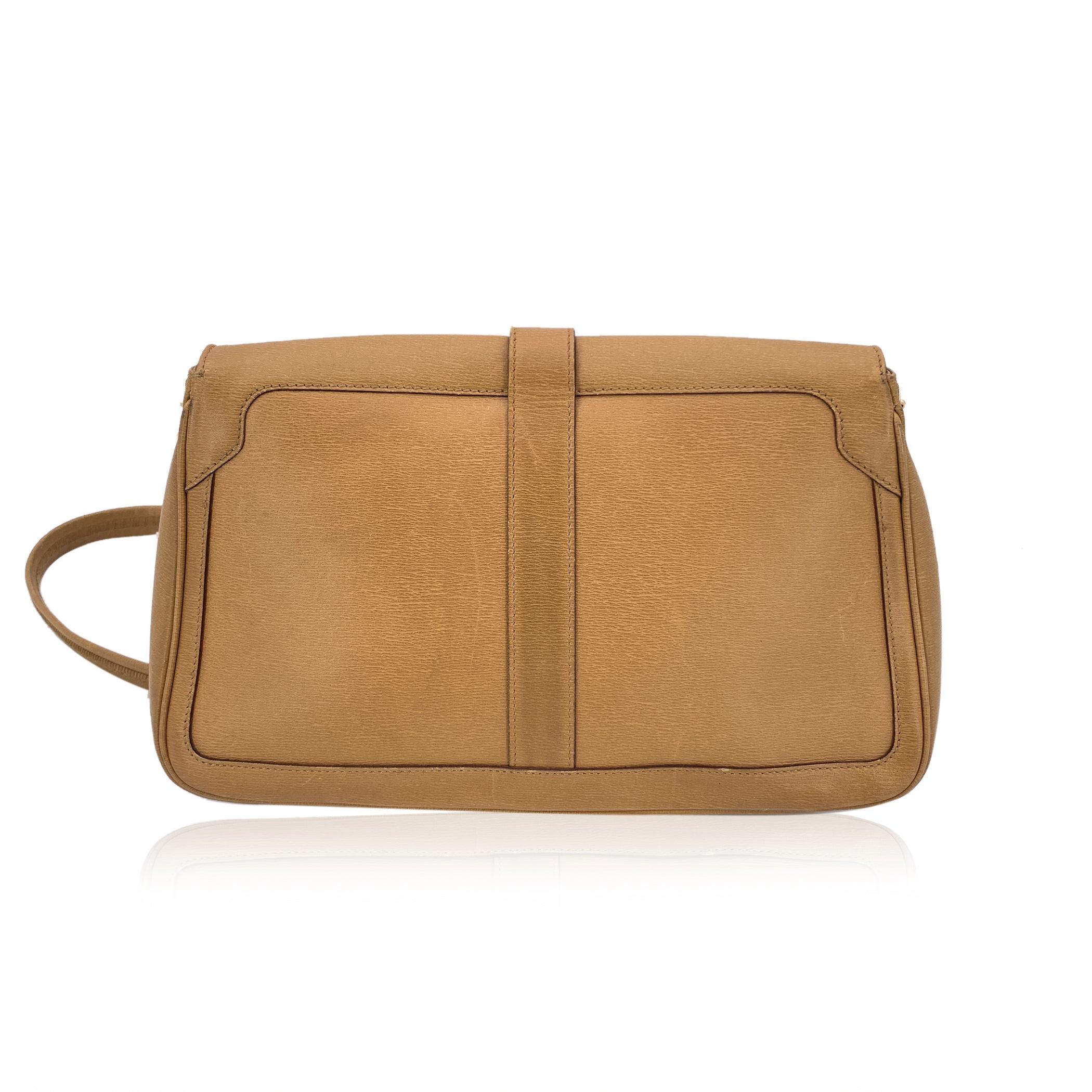 Bolso de hombro con cremallera de piel beige Gucci Beige en venta