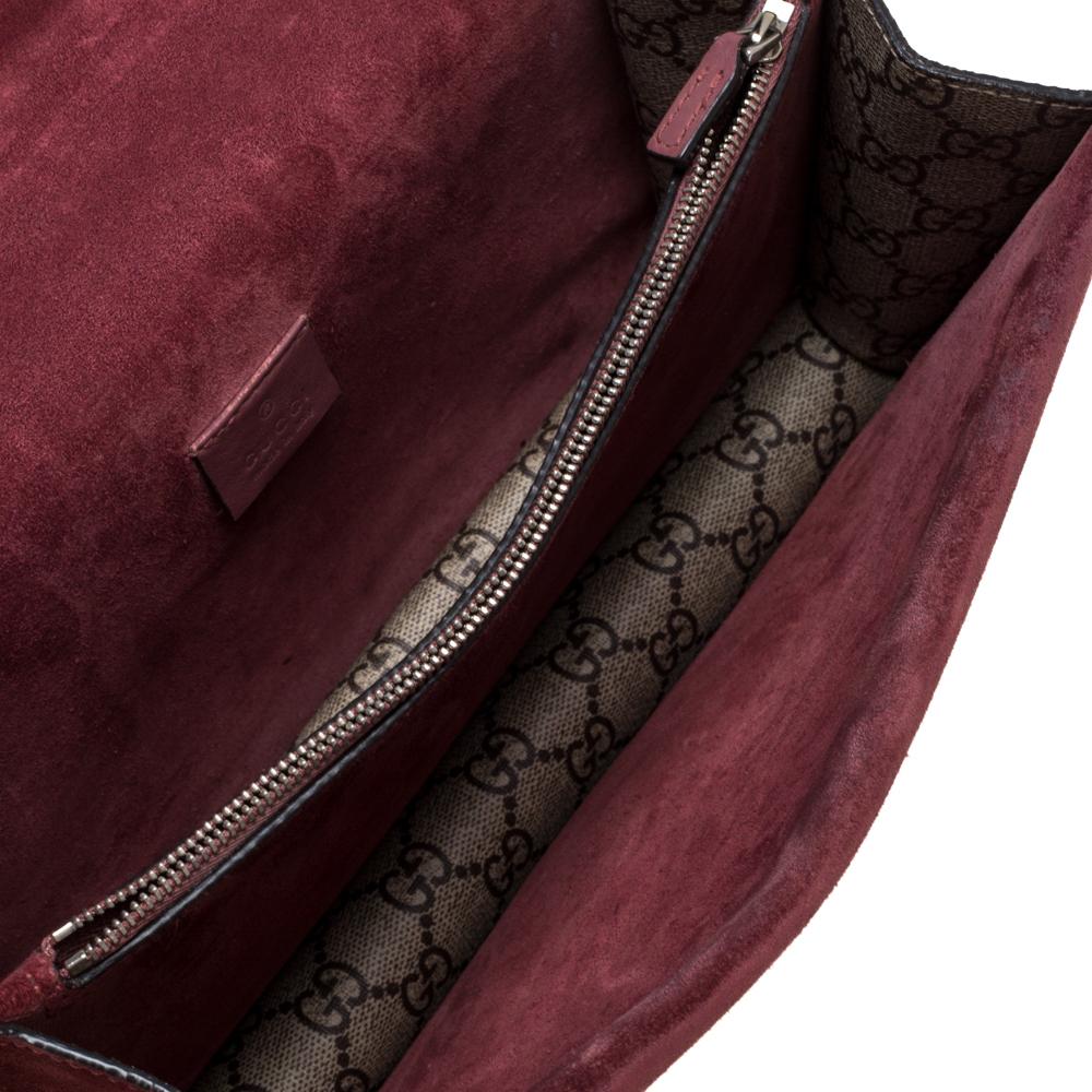 Women's Gucci Beige/Maroon GG Supreme Blooms Canvas Small Dionysus Shoulder Bag