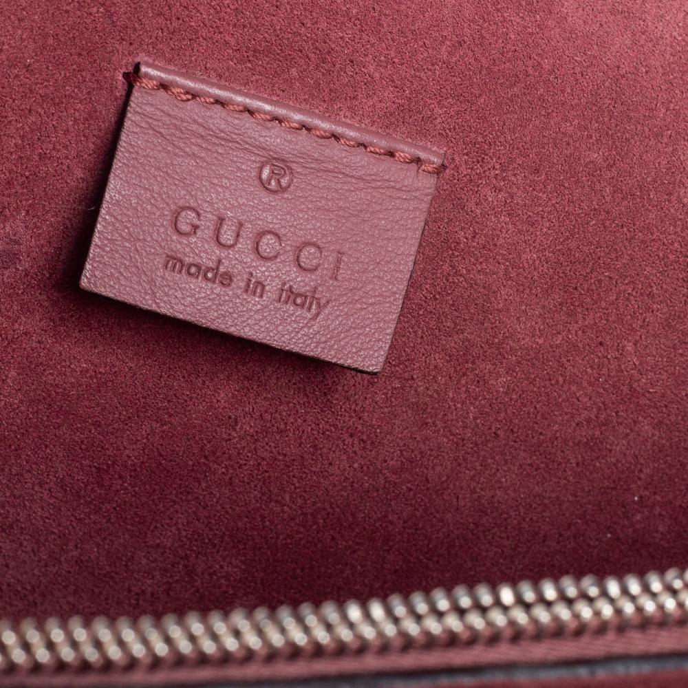 Gucci Beige/Maroon GG Supreme Canvas and Suede Medium Dionysus Shoulder Bag In Good Condition In Dubai, Al Qouz 2