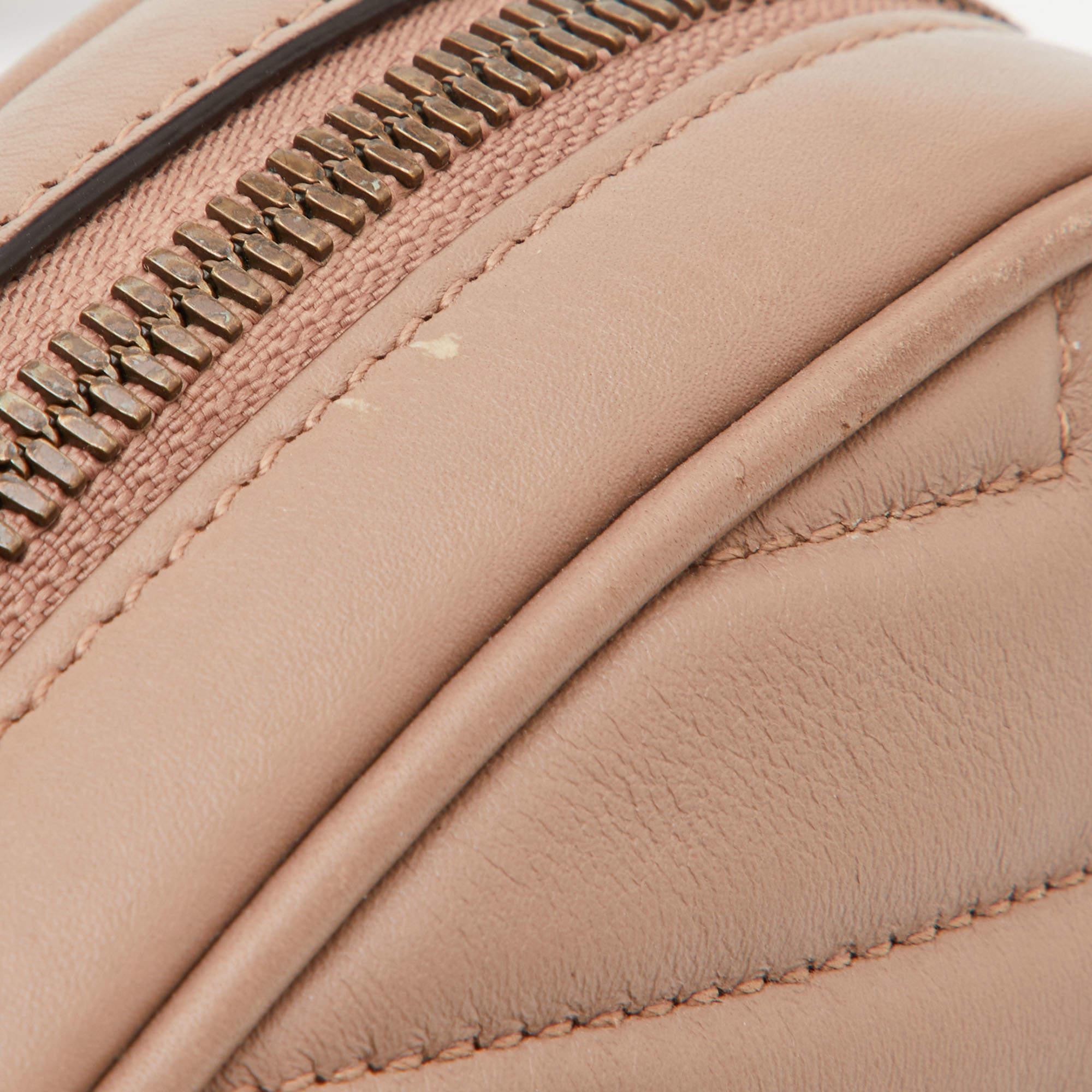 Gucci Beige Matelassé Leather GG Marmont Belt Bag 10