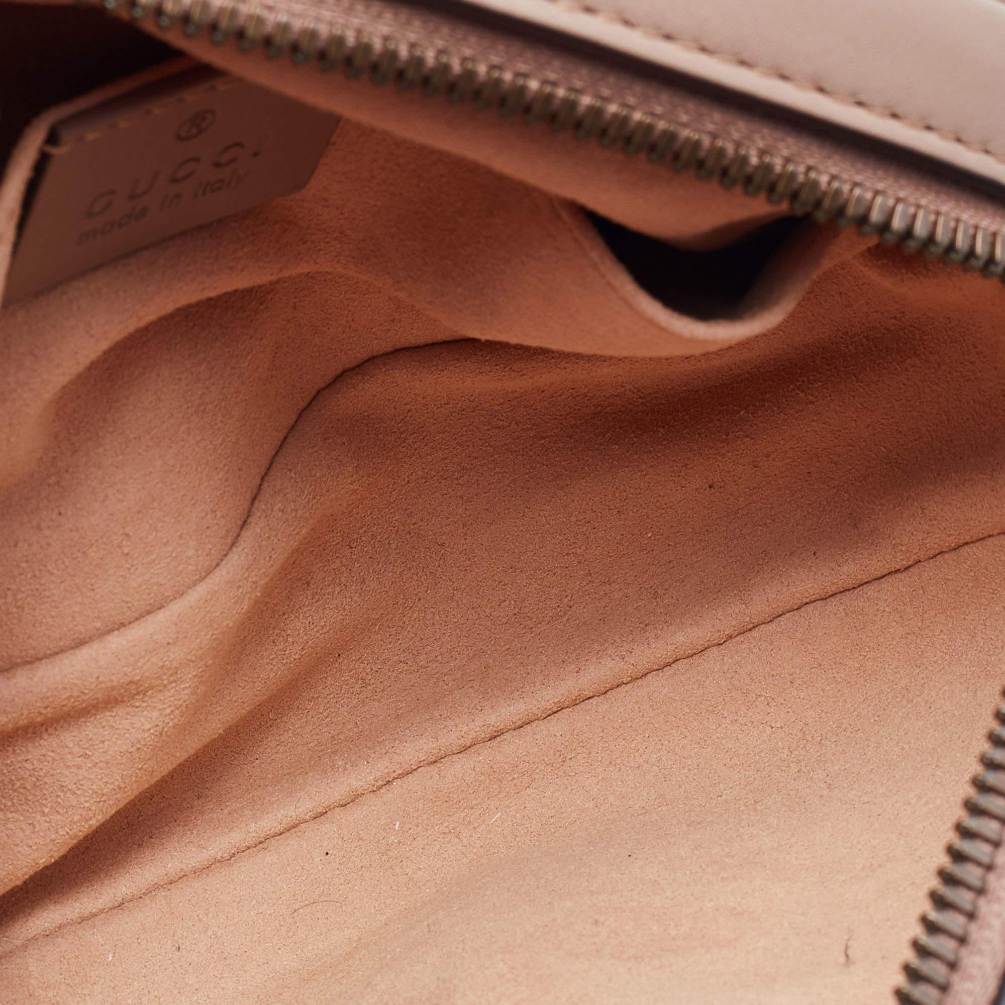 Gucci Beige Matelassé Leather GG Marmont Belt Bag 1