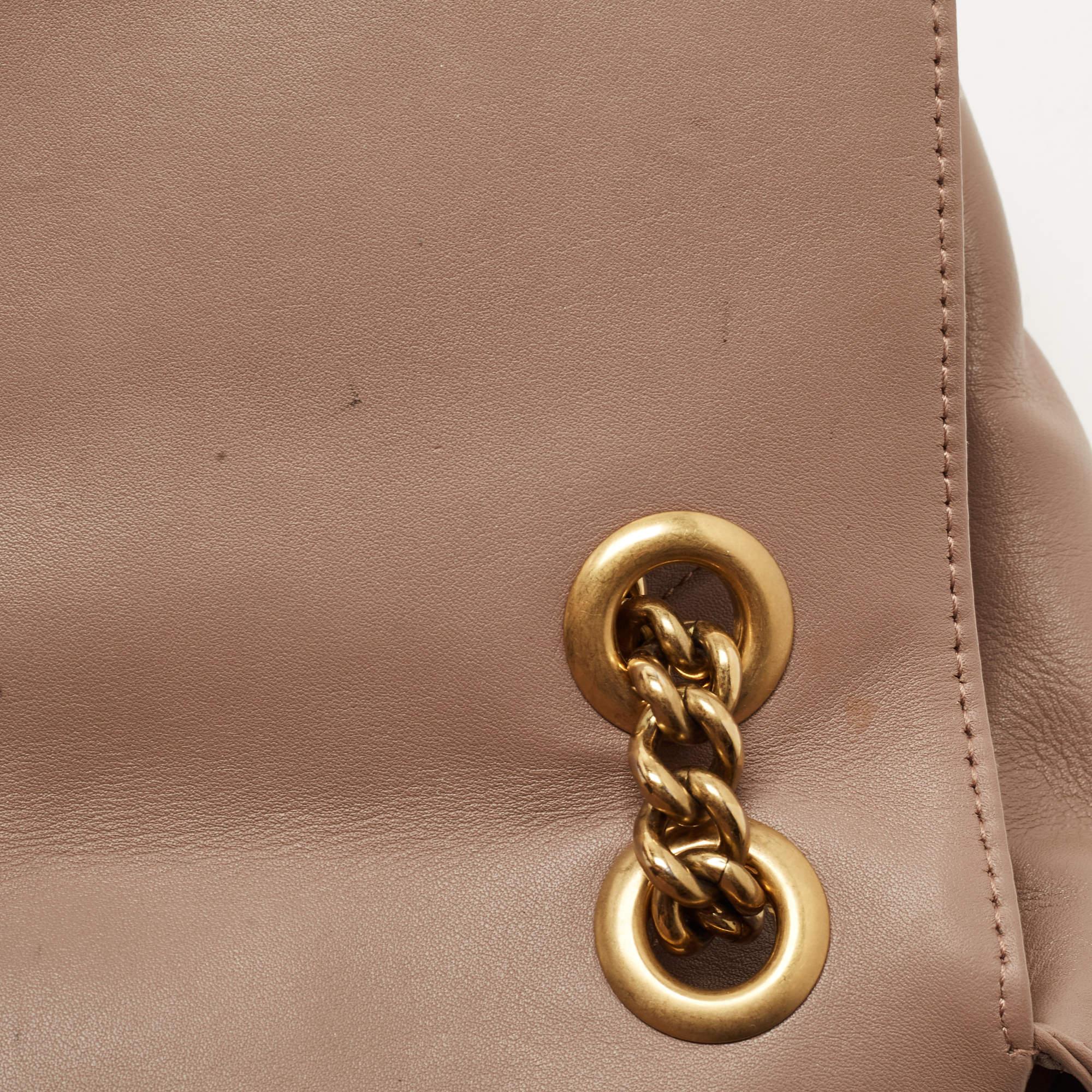 Gucci Beige Matelassé Leather Medium GG Marmont Shoulder Bag 13