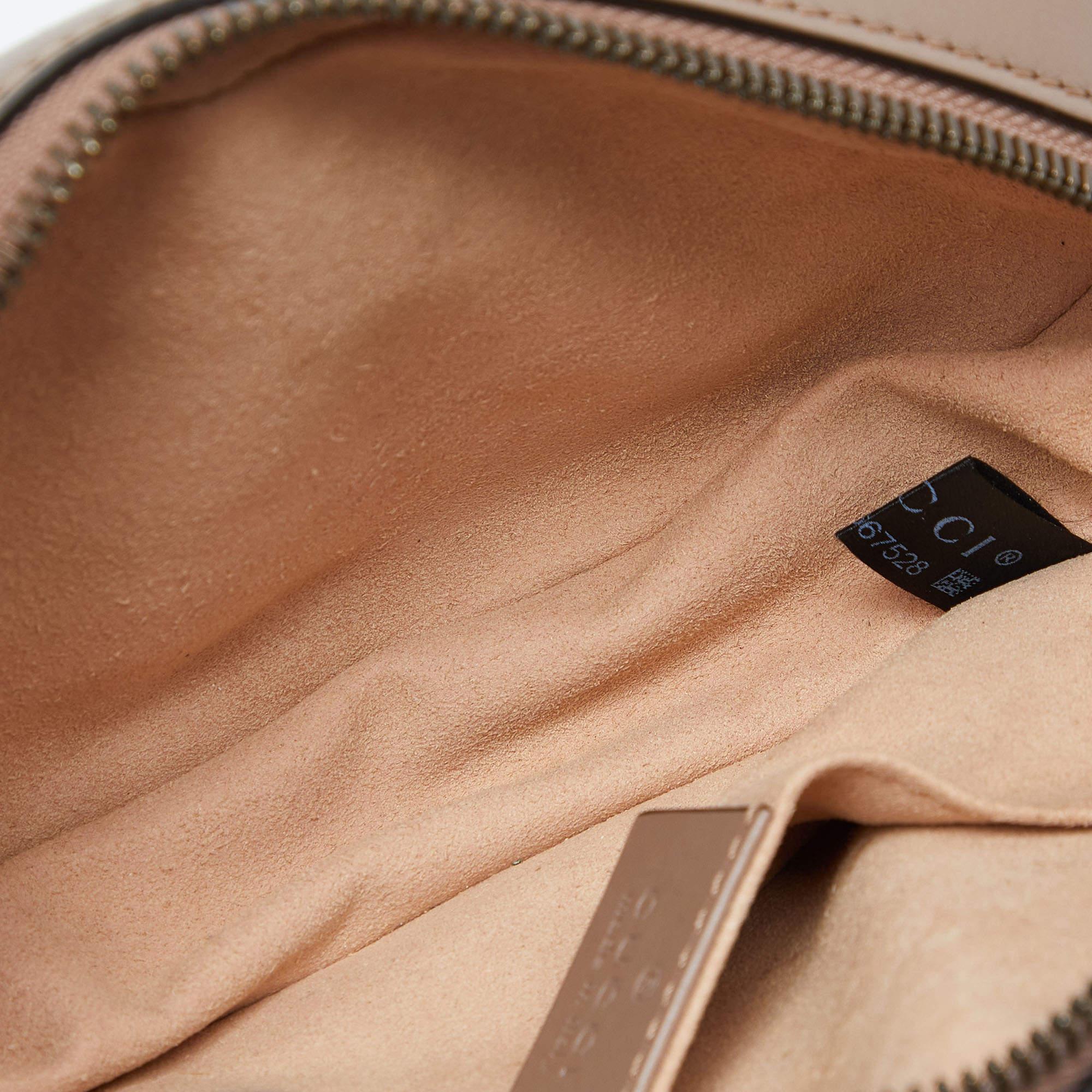 Gucci Beige Matelassé Leather Mini GG Marmont Belt Bag For Sale 9