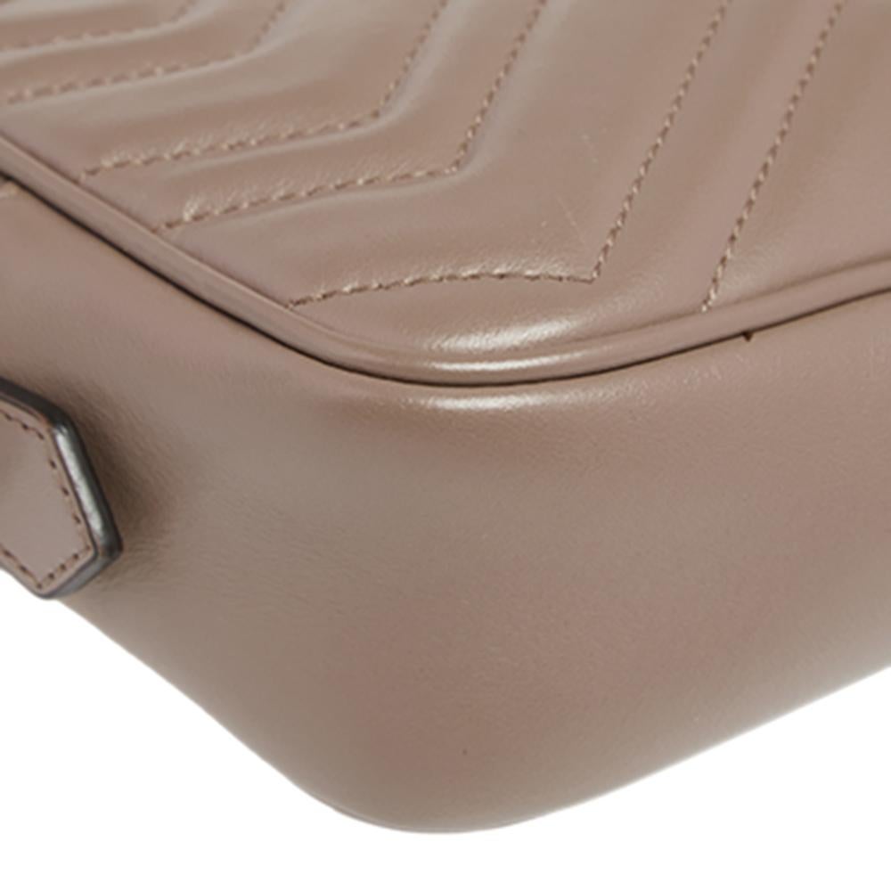 Gucci Beige Matelasse Leather Mini GG Marmont Crossbody Bag 3