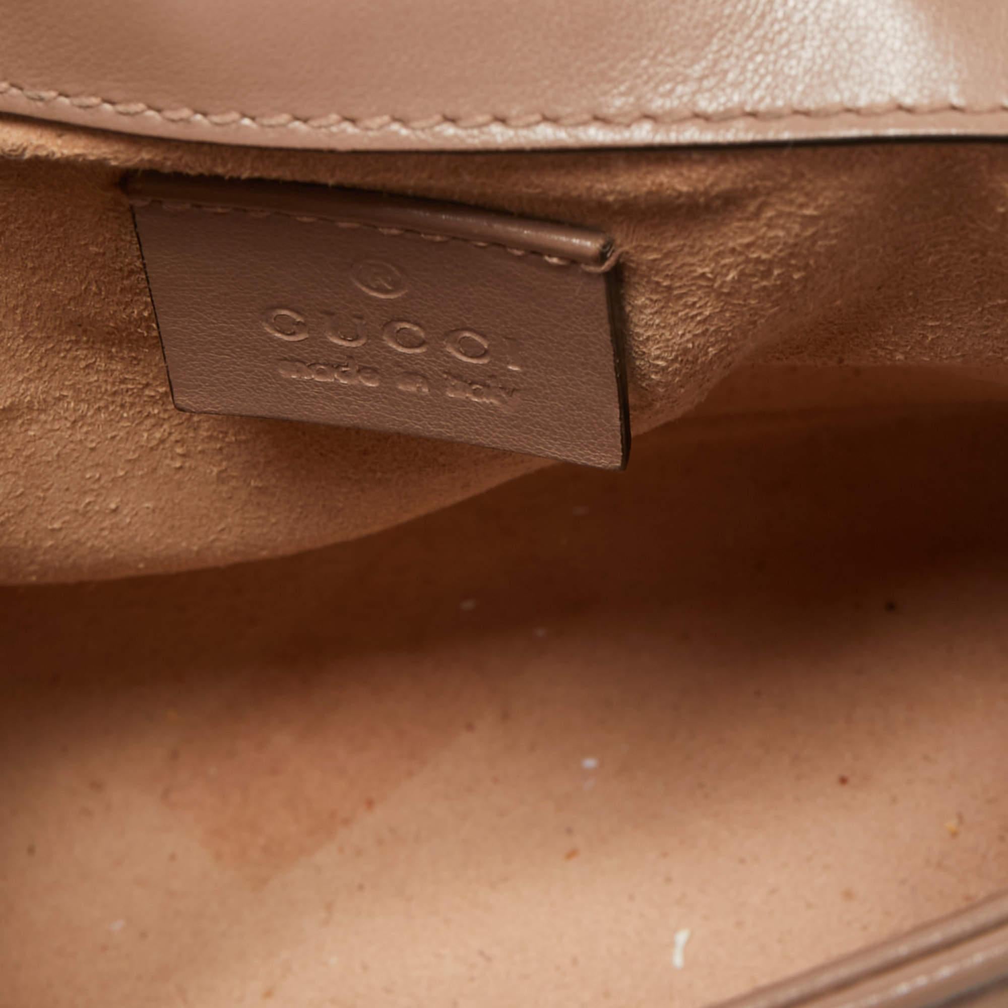 Gucci Beige Matelasse Leather Mini GG Marmont Top Handle Bag 7
