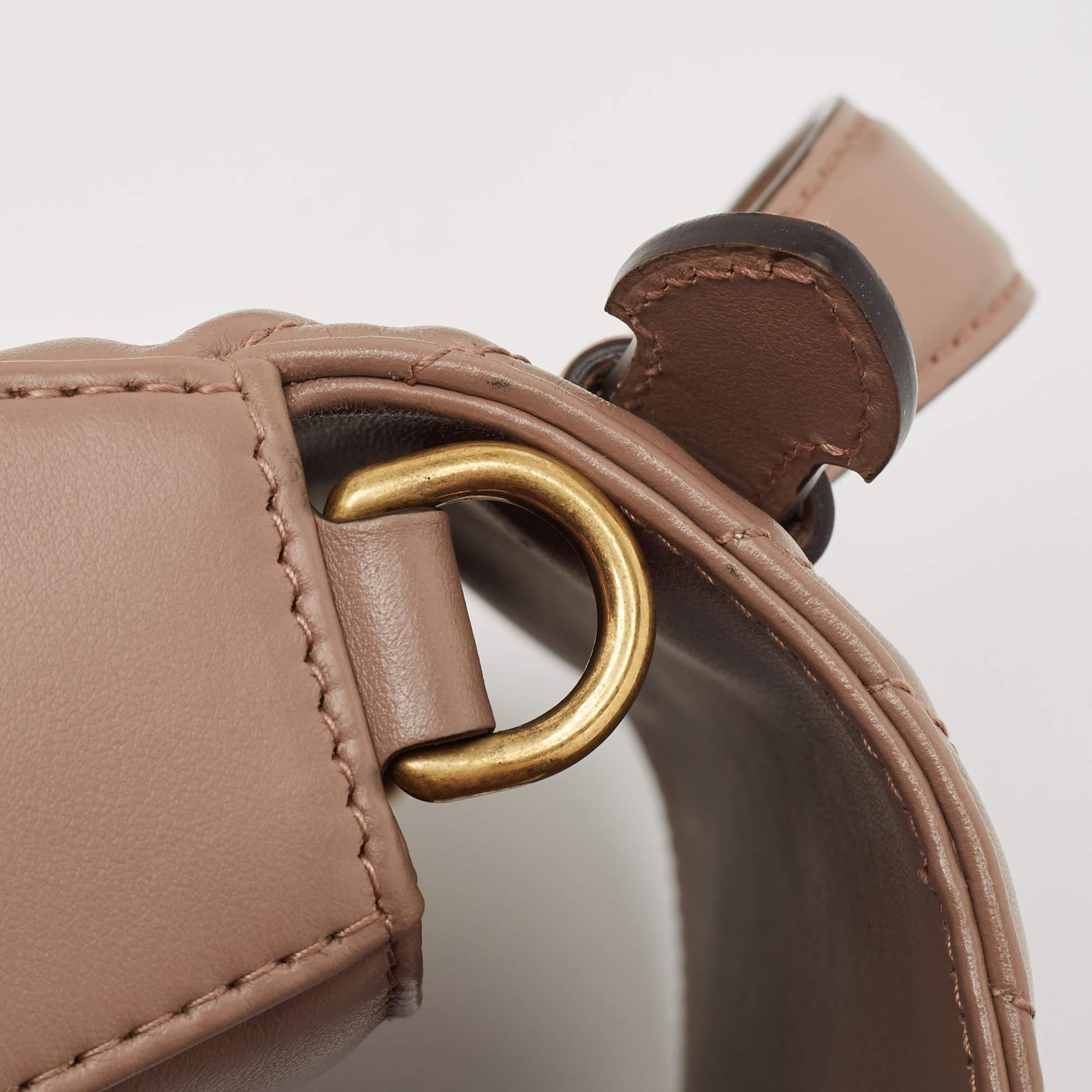 Gucci Beige Matelasse Leather Mini GG Marmont Top Handle Bag 10
