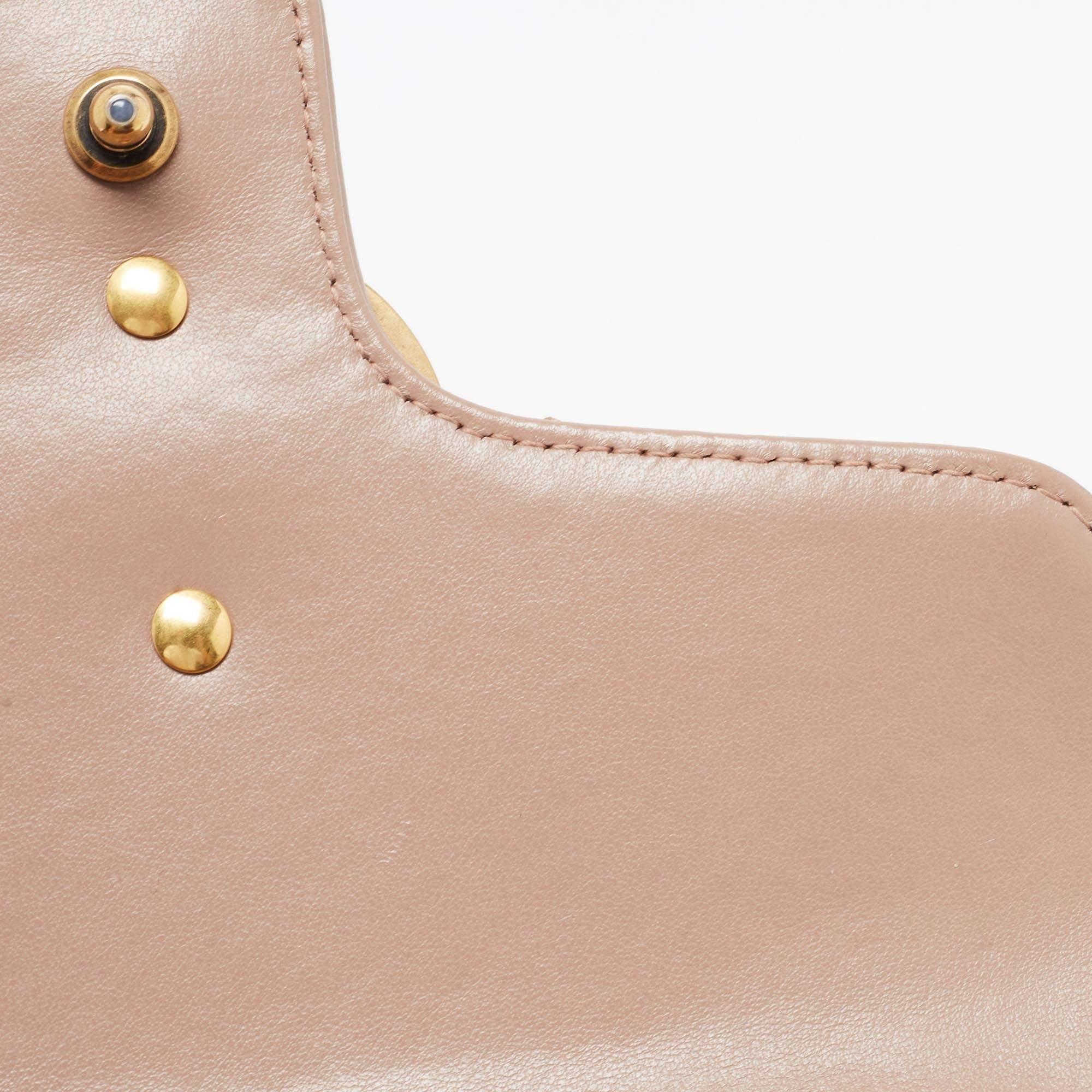 Gucci Beige Matelassé Leather Mini GG Marmont Top Handle Bag 11