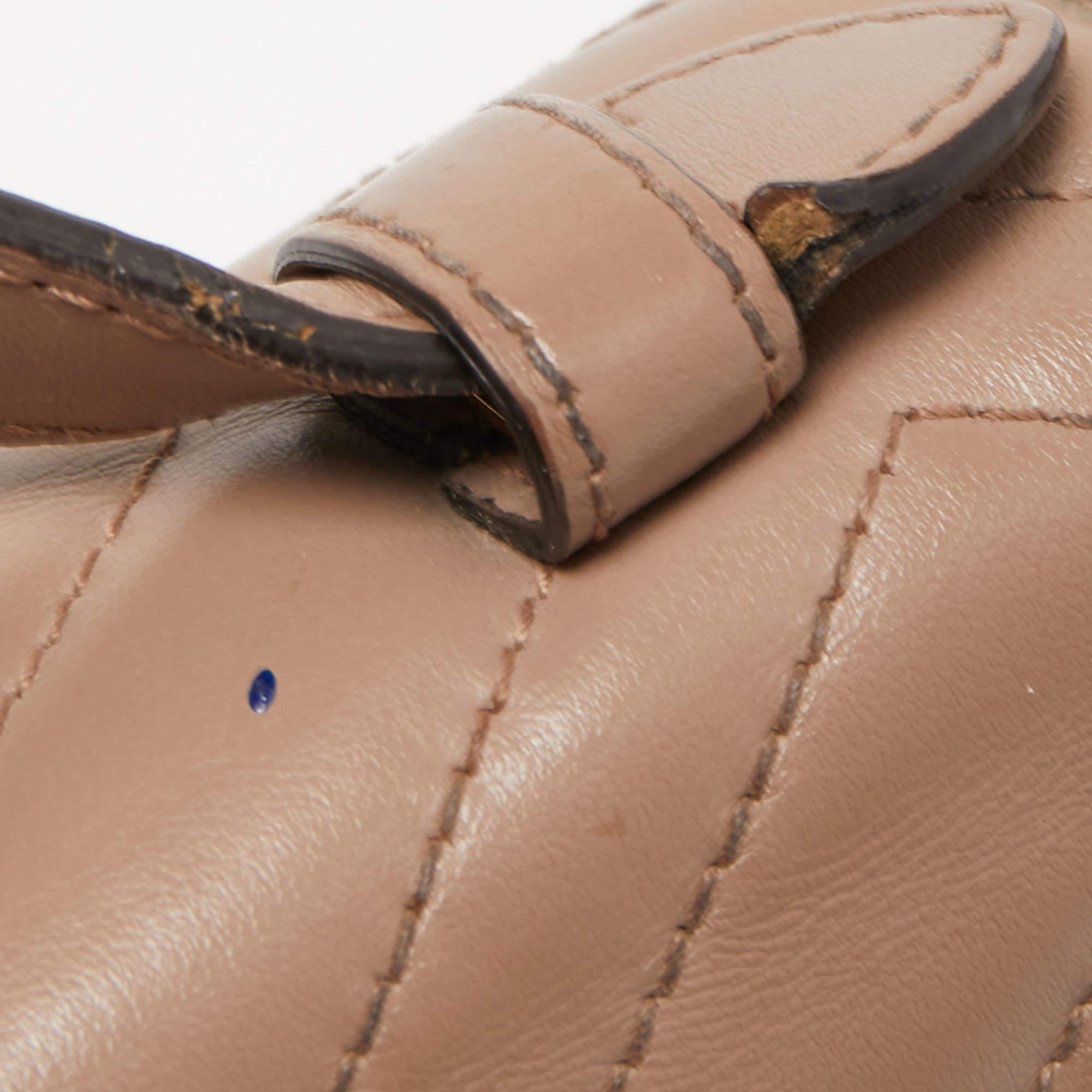 Gucci Beige Matelasse Leather Mini GG Marmont Top Handle Bag 3