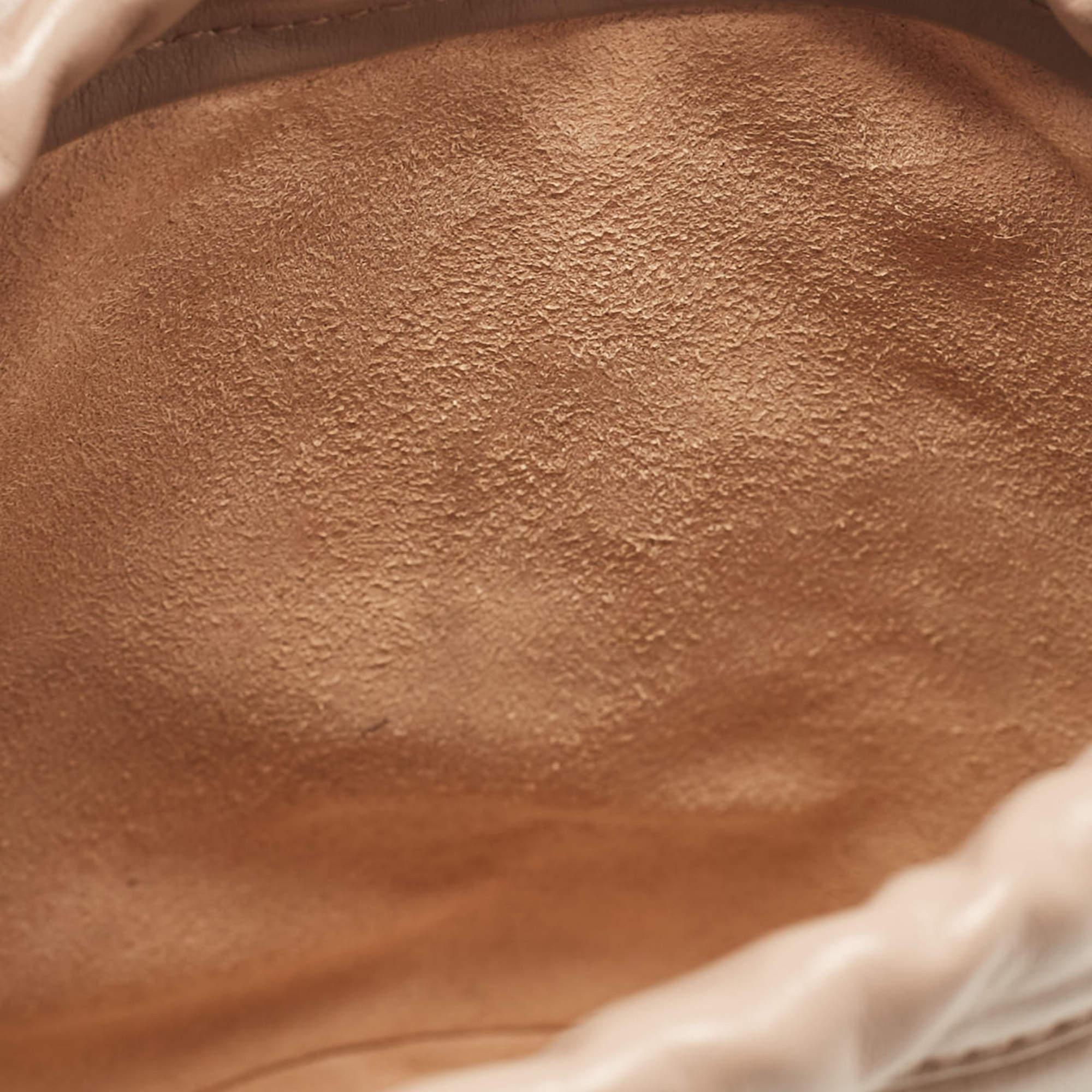 Gucci Beige Matelassé Leather Mini GG Marmont Torchon Bucket Bag 3
