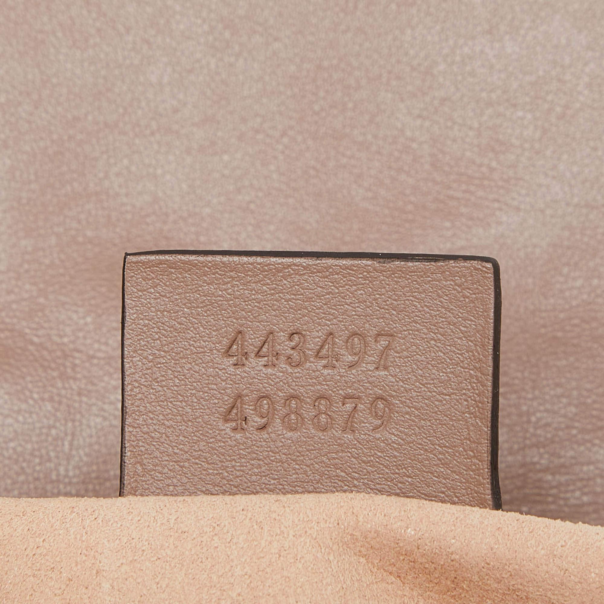 Gucci Beige Matelassé Leather Small GG Marmont Shoulder Bag 2