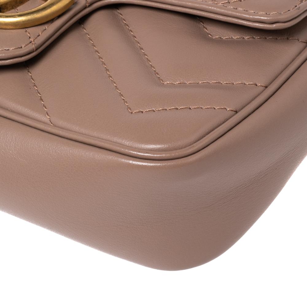 Gucci Beige Matelassé Leather Super Mini GG Marmont Shoulder Bag 3