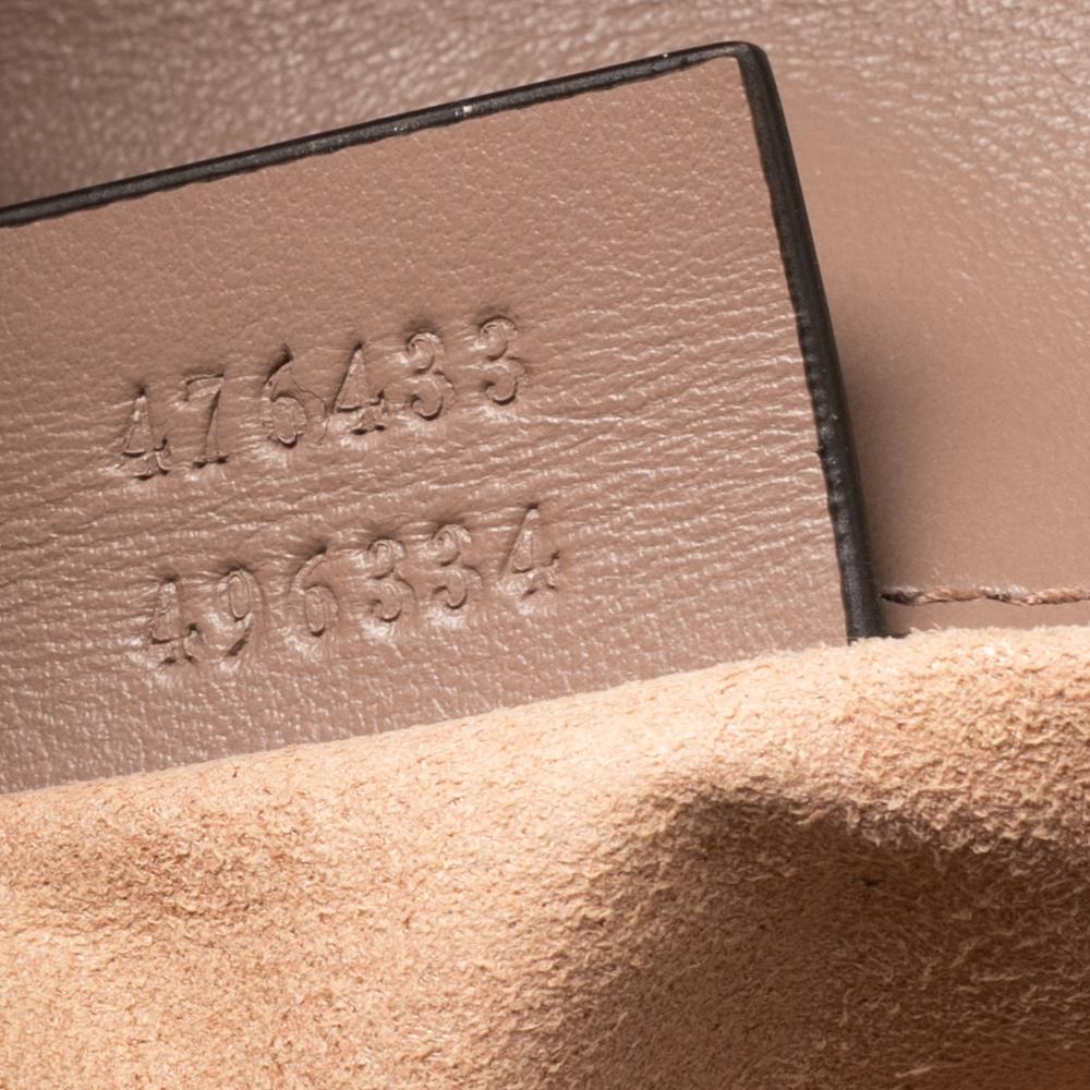 Gucci Beige Matelassé Leather Super Mini GG Marmont Shoulder Bag 1