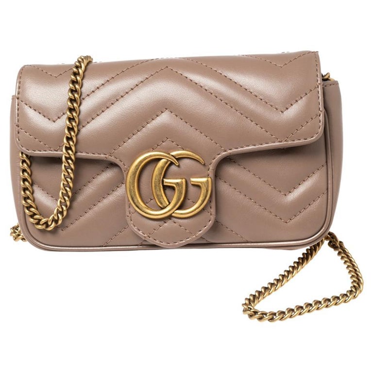 GG Marmont Mini Crossbody Bag in Beige - Gucci