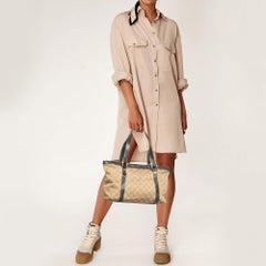Gucci Beige/Metallic GG Canvas and Leather Abbey D-Ring Tote