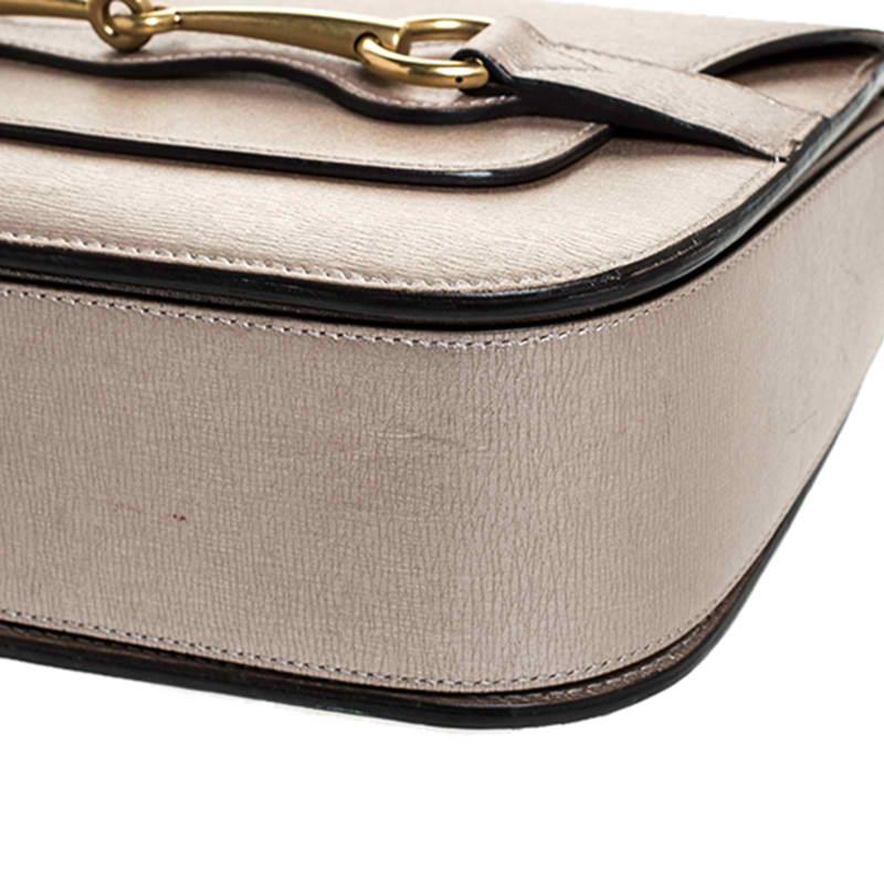 Gucci Beige Metallic Leather Bright Bit Shoulder Bag 1