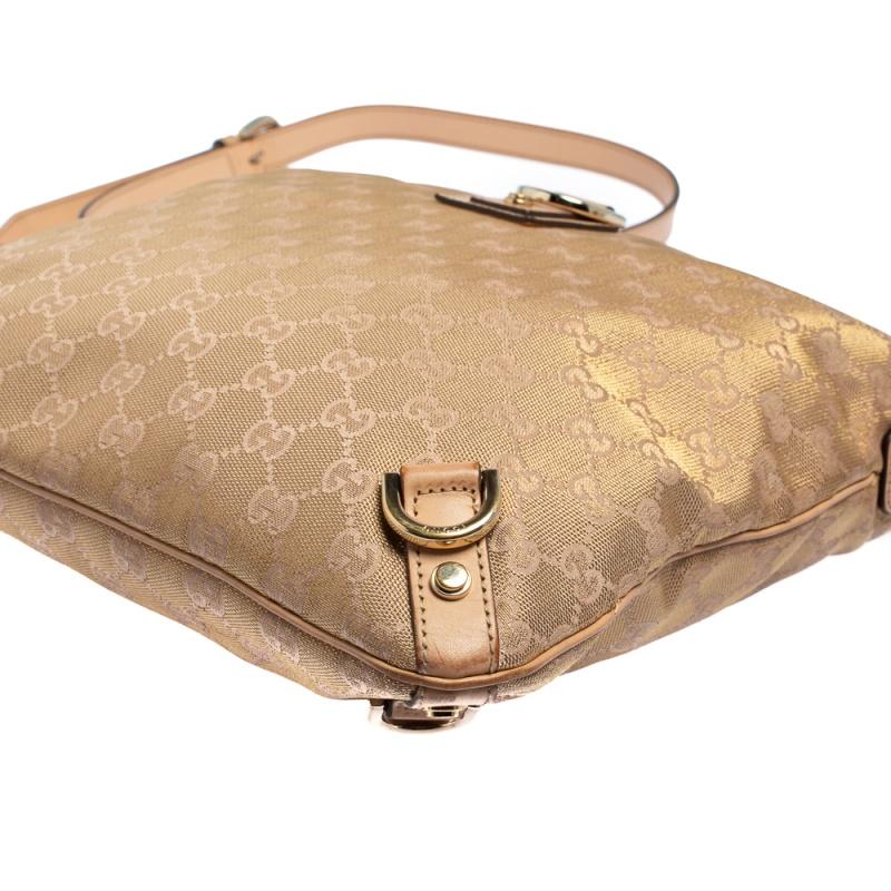 Gucci Beige/Metallic Pink GG Canvas and Leather Abbey Messenger bag 8
